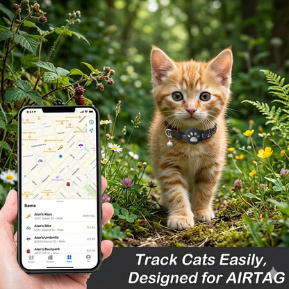 iOS GPS Tracker & Reflective Cat Collar Bundle | Anti-Lost for Cats & Kittens