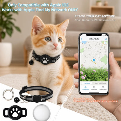 iOS GPS Tracker & Reflective Cat Collar Bundle | Anti-Lost for Cats & Kittens