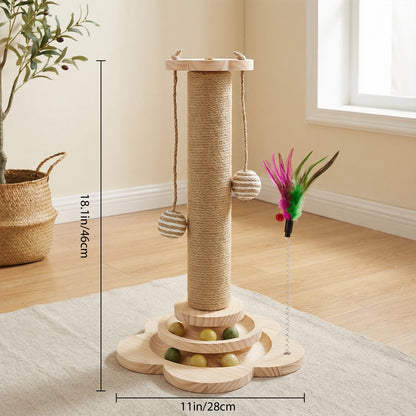 Cat Scratching Post with Sisal & Interactive Toys