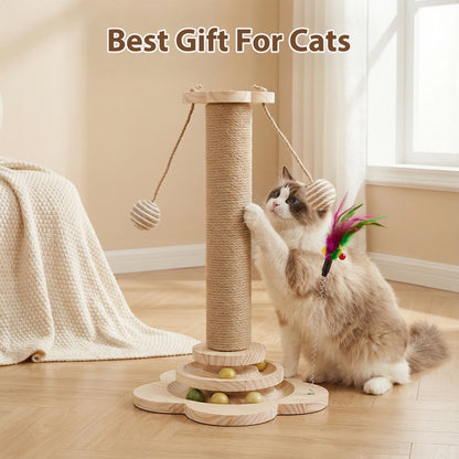 Cat Scratching Post with Sisal & Interactive Toys