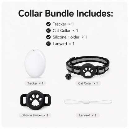 iOS GPS Tracker & Reflective Cat Collar Bundle | Anti-Lost for Cats & Kittens