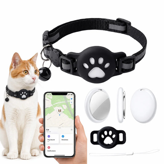 iOS GPS Tracker & Reflective Cat Collar Bundle | Anti-Lost for Cats & Kittens