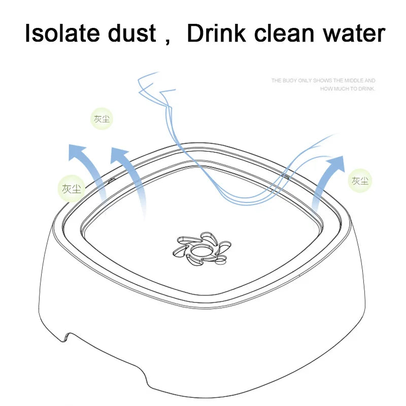 No-Spill Floating Pet Water Bowl for Cats & Dogs