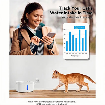 Smart Cat Water Fountain with App Control