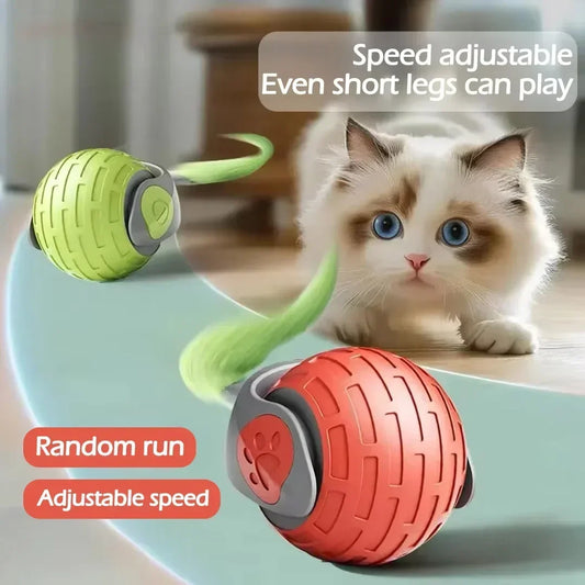 Interactive Electric Rolling Ball Cat Toy with Tail