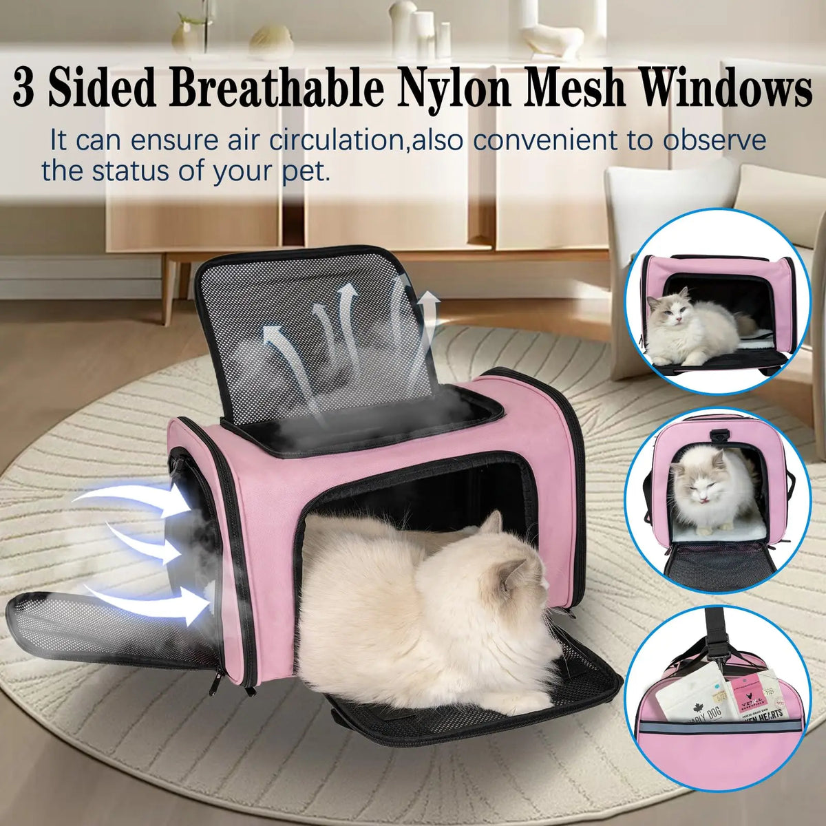 TSA Airline Approved Soft-Sided Cat Carrier | Collapsible Travel Bag