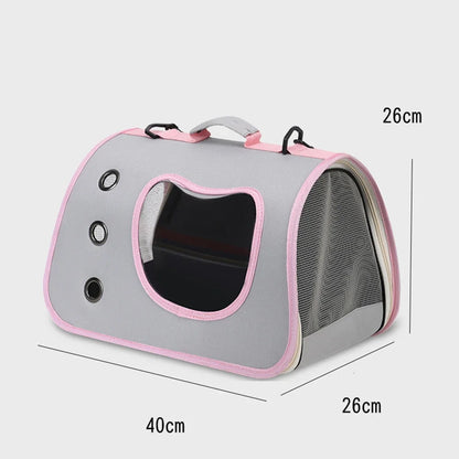 Foldable Breathable Cat Carrier Shoulder Bag | Collapsible Pet Travel Bag
