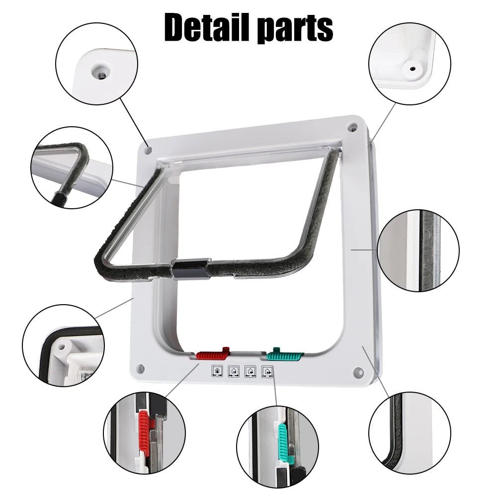 4-Way Locking Cat Flap Door | ABS Plastic | M, L & XL Sizes