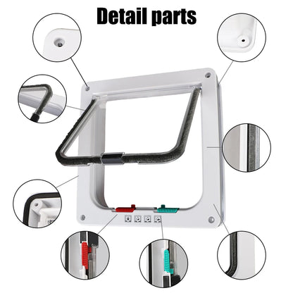 4-Way Locking Cat Flap Door | ABS Plastic | M, L & XL Sizes