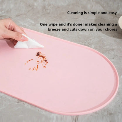 Non-Slip Waterproof Cat Feeding Mat | Silicone Pet Food Mat