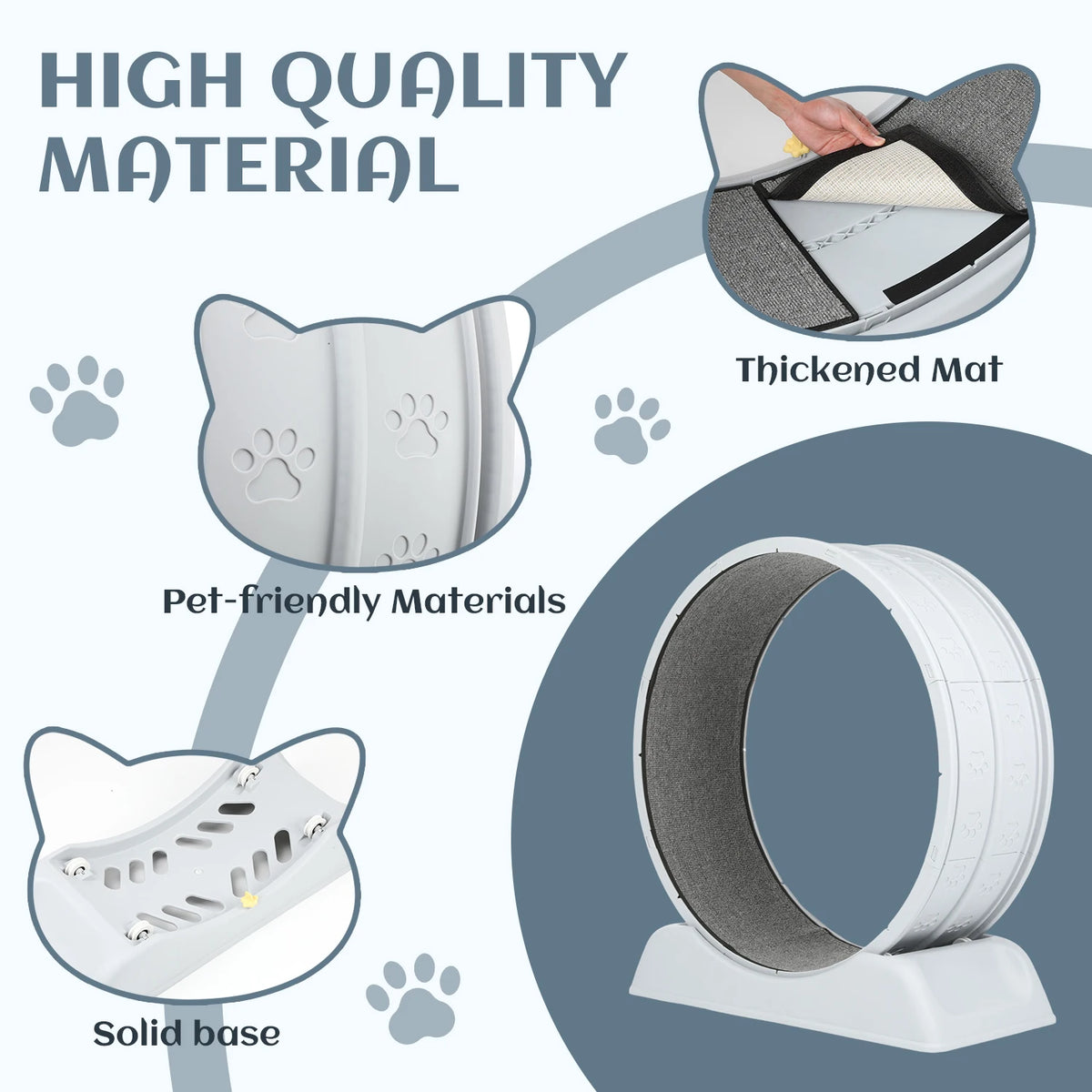 Cat Exercise Wheel | Silent 31.5" Running Wheel for Indoor Cats