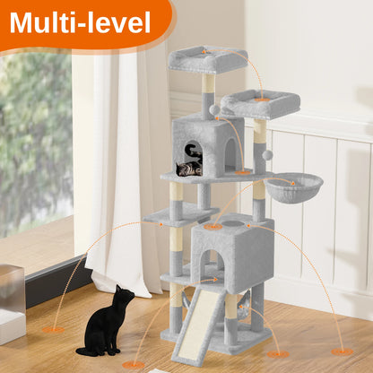 Multi-Level Cat Activity Tower | Plush Perches, Condos & Sisal Posts