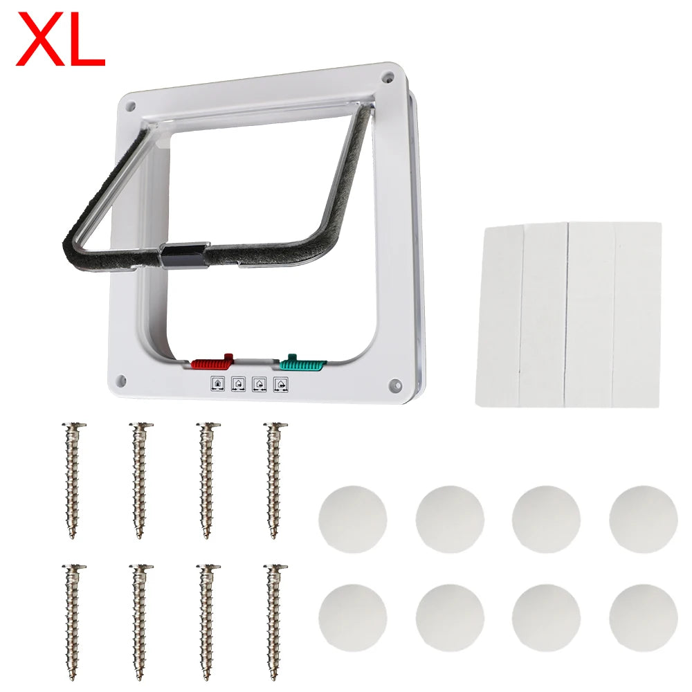 4-Way Locking Cat Flap Door | ABS Plastic | M, L & XL Sizes