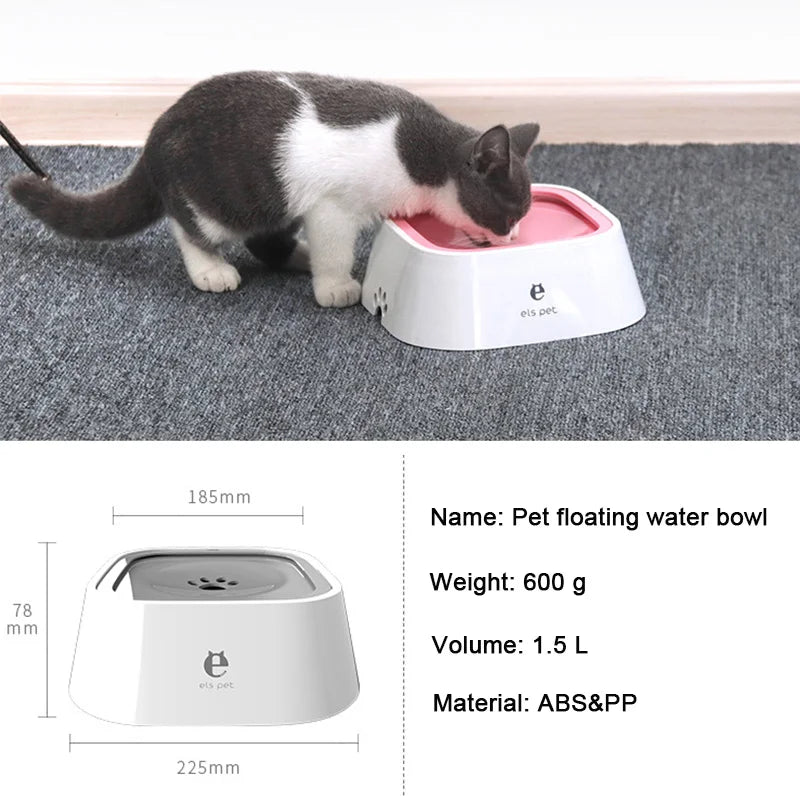 No-Spill Floating Pet Water Bowl for Cats & Dogs