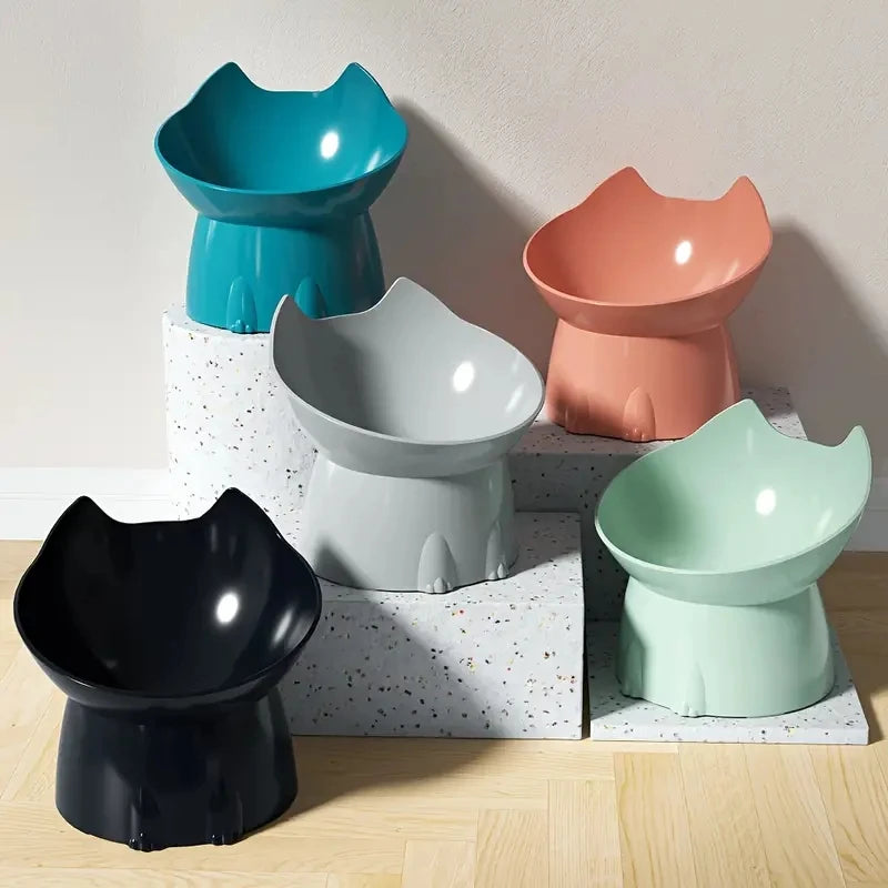Elevated Tilted Cat Bowl | Anti-Tip Raised Feeding Dish