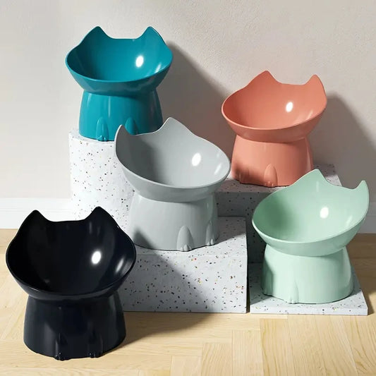 Elevated Tilted Cat Bowl | Anti-Tip Raised Feeding Dish