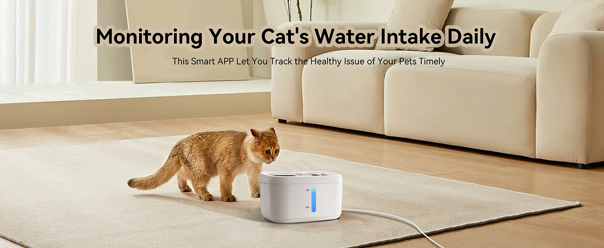 Smart Cat Water Fountain with App Control