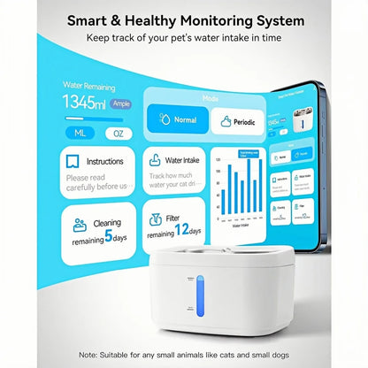 Smart Cat Water Fountain with App Control
