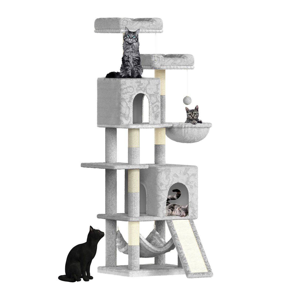 Multi-Level Cat Activity Tower | Plush Perches, Condos & Sisal Posts