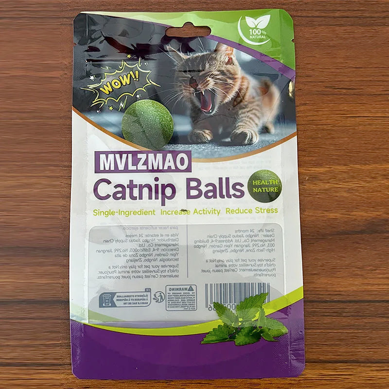 Edible Catnip Ball for Cats | Teeth Cleaning Mint Chew Toy