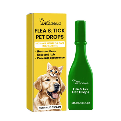Cat & Dog Flea Treatment Drops – Tick & Mite Repellent