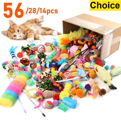 Cat Toys Mixed Pack – 14, 28 or 56 Piece Variety Bundle