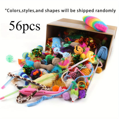 Cat Toys Mixed Pack – 14, 28 or 56 Piece Variety Bundle