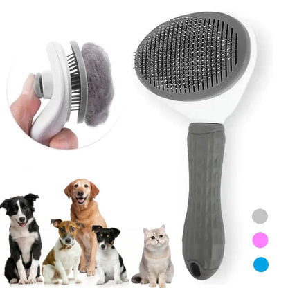 Self-Cleaning Cat Slicker Brush | Pet Hair Removal Comb for Cats & Dogs