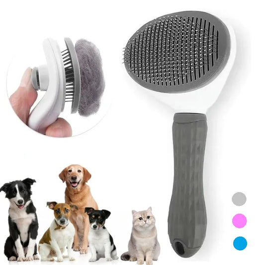 Self-Cleaning Cat Slicker Brush | Pet Hair Removal Comb for Cats & Dogs