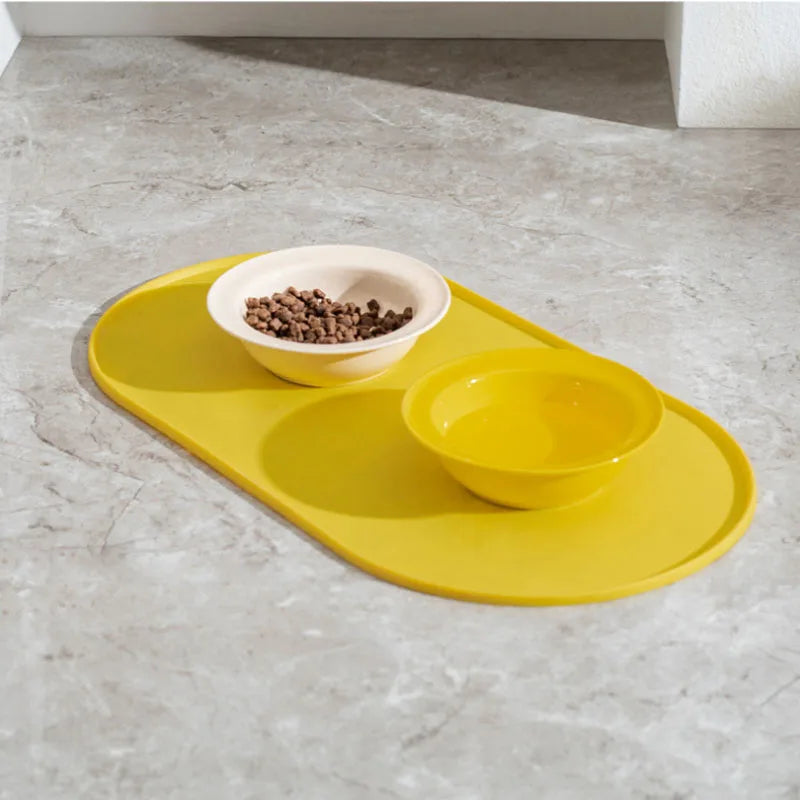 Non-Slip Waterproof Cat Feeding Mat | Silicone Pet Food Mat