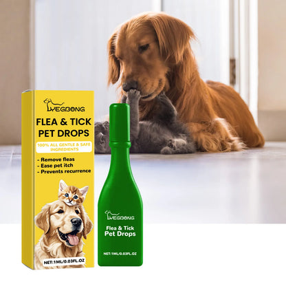 Cat & Dog Flea Treatment Drops – Tick & Mite Repellent