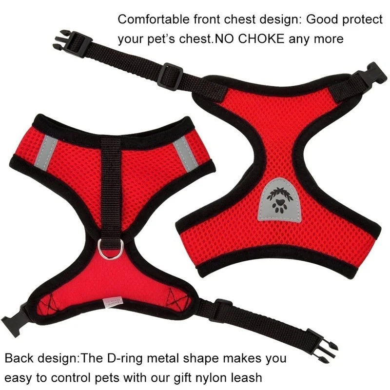 Reflective Mesh Cat Harness & Leash Set | No-Pull, No-Choke for Cats & Dogs