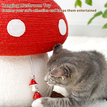 Mushroom Cat Scratching Post | Sisal Rope Scratcher & Climbing Toy