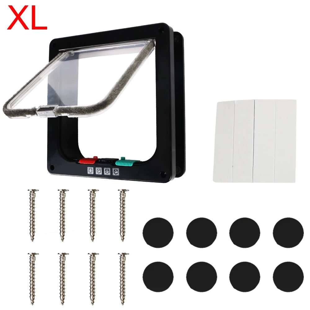 4-Way Locking Cat Flap Door | ABS Plastic | M, L & XL Sizes
