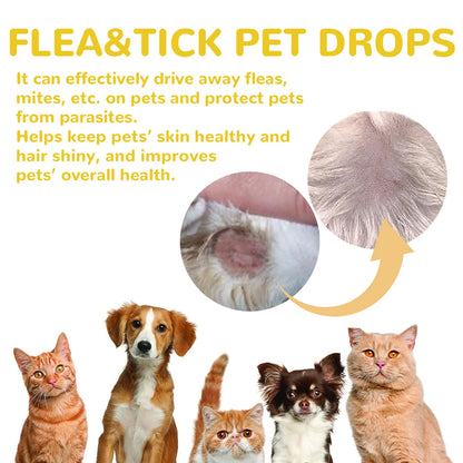 Cat & Dog Flea Treatment Drops – Tick & Mite Repellent