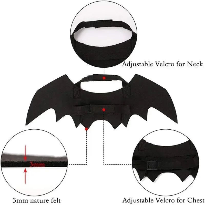 Cat Bat Wings Halloween Costume | Felt Bat Wings for Cats & Small Dogs