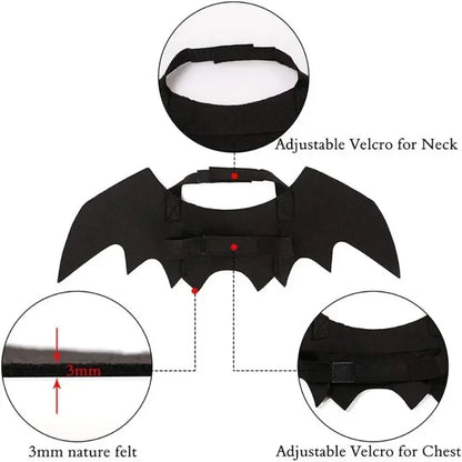 Cat Bat Wings Halloween Costume | Felt Bat Wings for Cats & Small Dogs