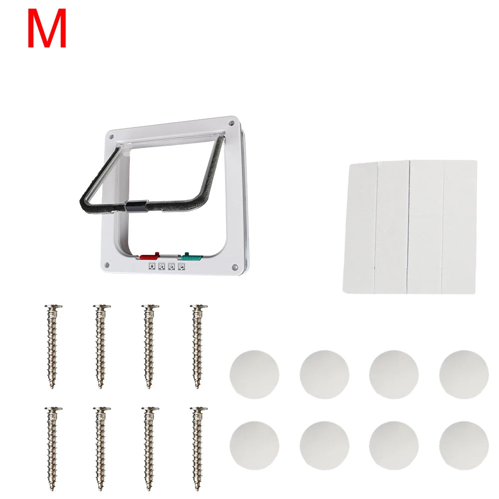 4-Way Locking Cat Flap Door | ABS Plastic | M, L & XL Sizes