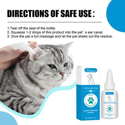 Pet Ear Care Drops for Cats & Dogs – 60ml