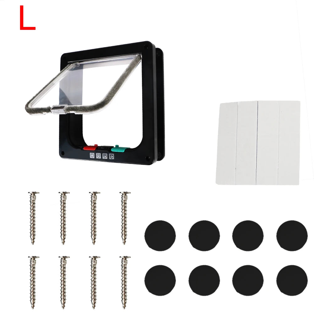 4-Way Locking Cat Flap Door | ABS Plastic | M, L & XL Sizes
