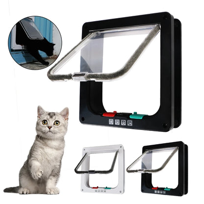 4-Way Locking Cat Flap Door | ABS Plastic | M, L & XL Sizes