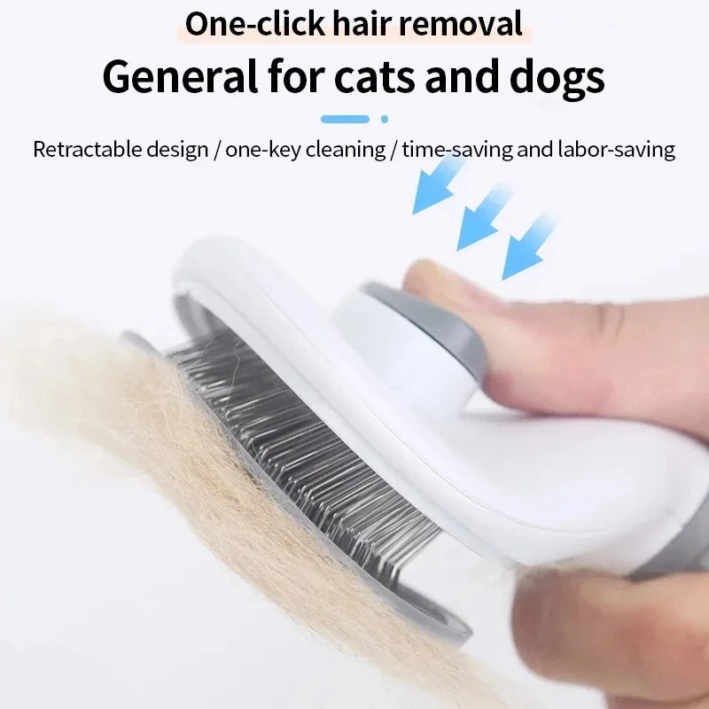 Self-Cleaning Cat Slicker Brush | Pet Hair Removal Comb for Cats & Dogs
