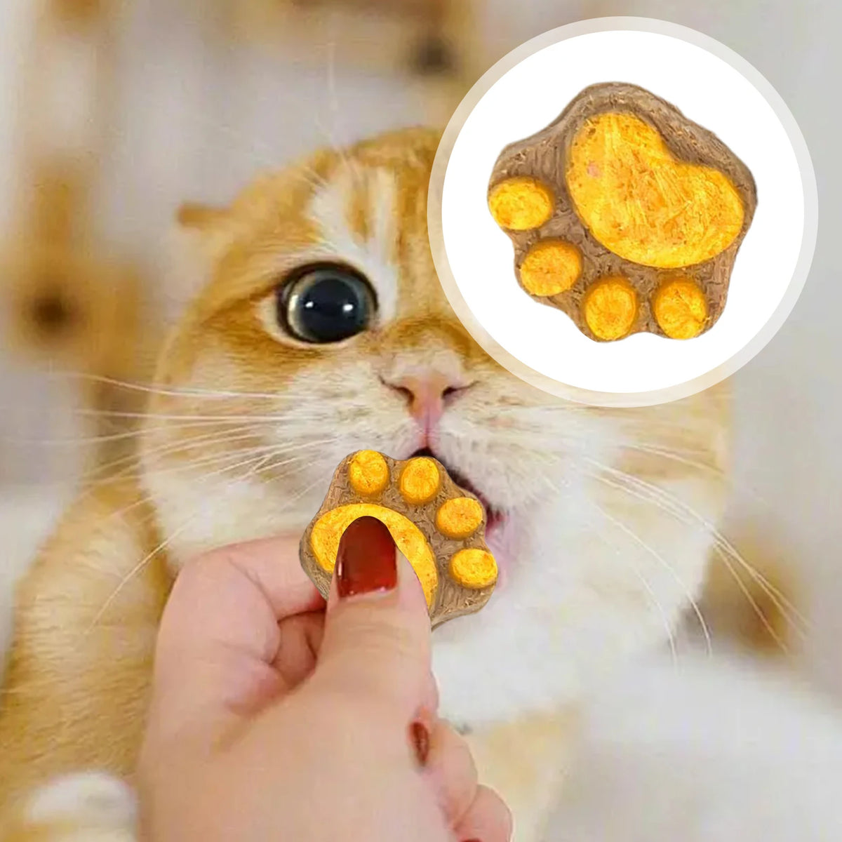 Cat Paw Biscuit Treats | Protein-Rich Dental Snacks for Cats & Kittens