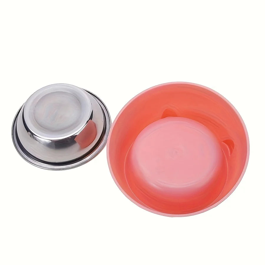 Elevated Stainless Steel Cat Bowl with Cute Ear Stand & Neck Protection