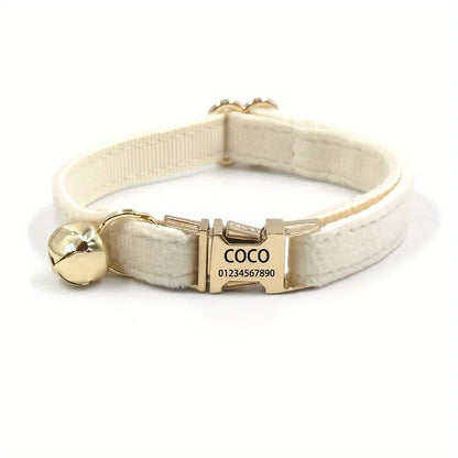 Personalised Velvet Cat Collar | Custom Name & Phone Number