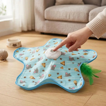 Motion-Activated Hide & Seek Cat Toy | USB Rechargeable Feather Wand