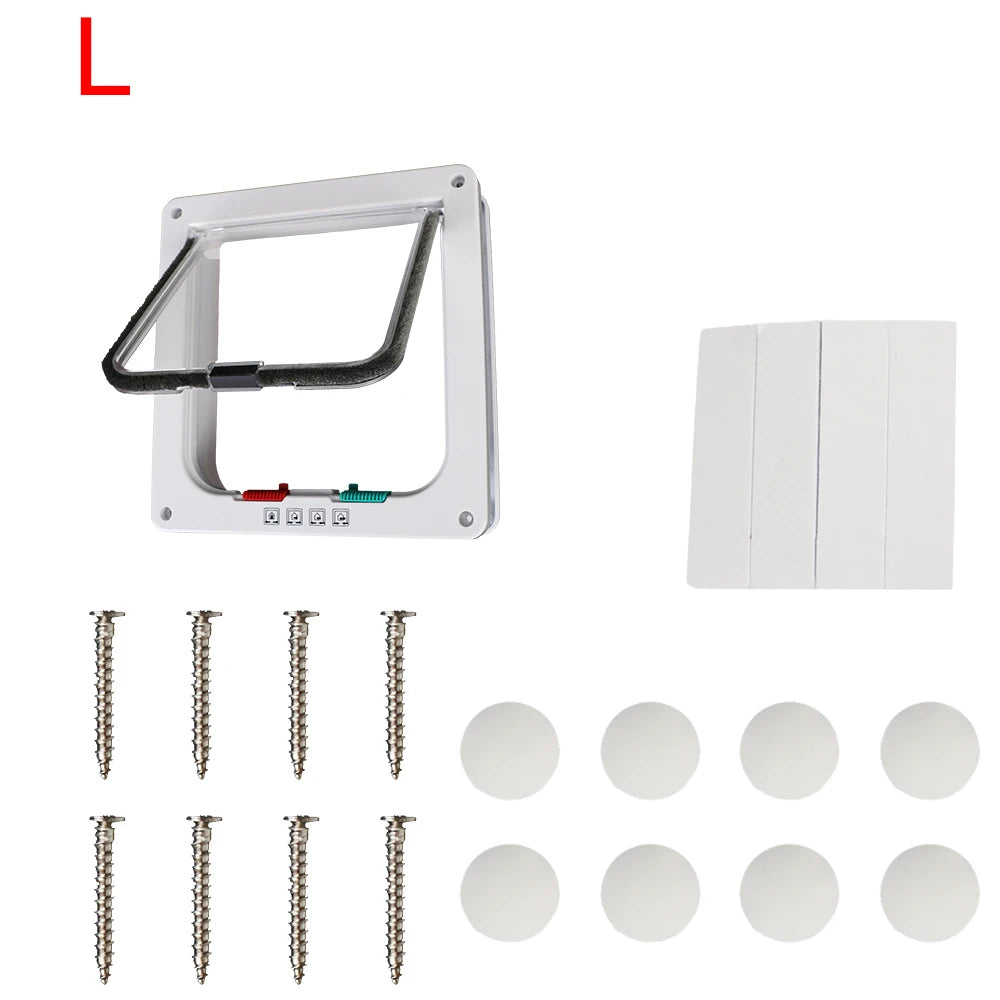 4-Way Locking Cat Flap Door | ABS Plastic | M, L & XL Sizes