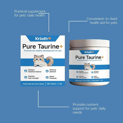 Cat Taurine Powder 200g | Heart, Eye & Immune Health Supplement for Cats