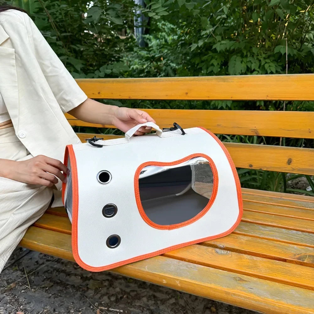 Foldable Breathable Cat Carrier Shoulder Bag | Collapsible Pet Travel Bag
