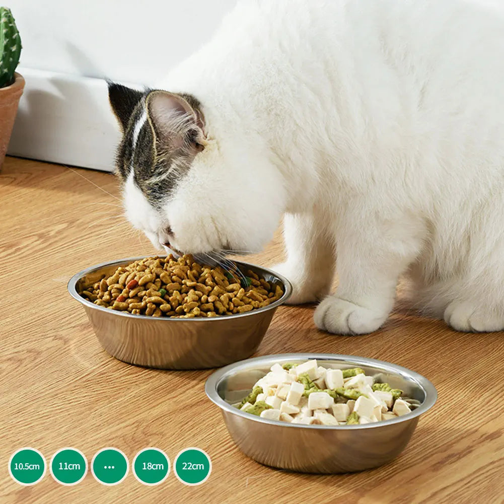 Stainless Steel Pet Bowls for Cats & Dogs | 5 Sizes